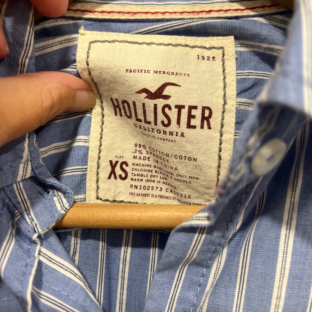 Hollister Blue and White Striped Shirt - Picture 3 of 15